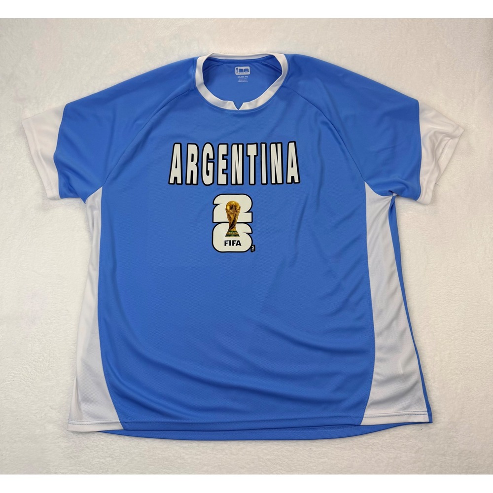 FIFA Argentina World Cup 26 Soccer Jersey Blue White Mens XXL T-Shirt